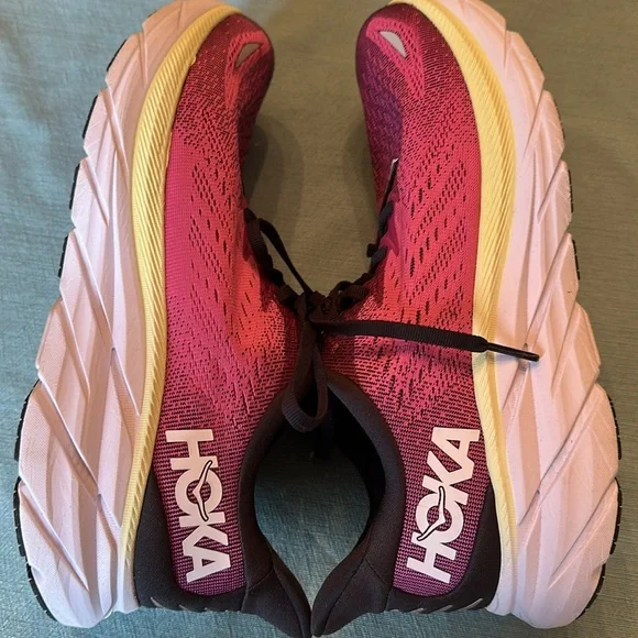Hoka Womens W Clifton 8 Blue Graphite/Ibis rose sneakers size 10.5 - Picture 3 of 7